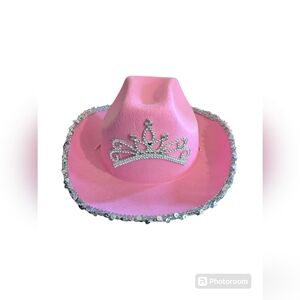 Pink Tiara Light Up Cowgirl Hat